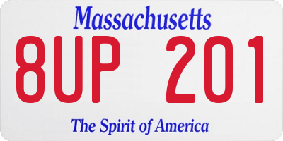 MA license plate 8UP201