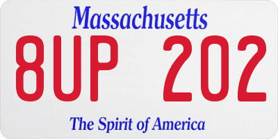 MA license plate 8UP202