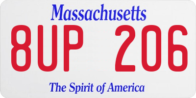 MA license plate 8UP206