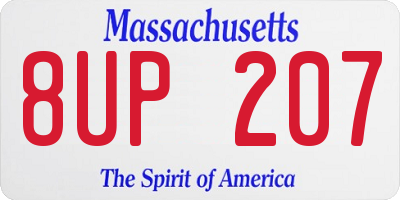 MA license plate 8UP207