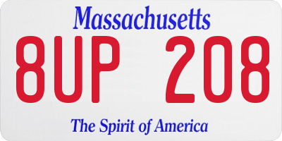 MA license plate 8UP208