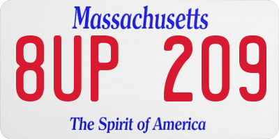 MA license plate 8UP209