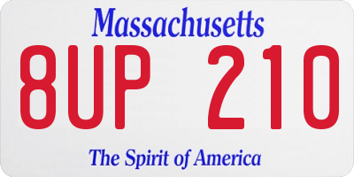 MA license plate 8UP210