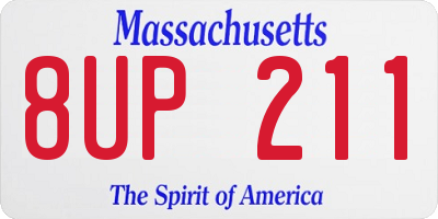 MA license plate 8UP211