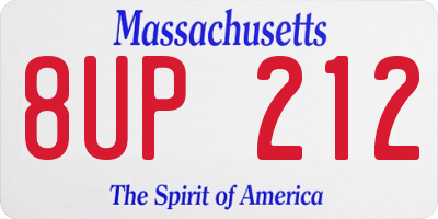 MA license plate 8UP212