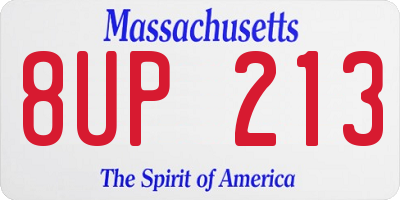 MA license plate 8UP213