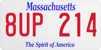 MA license plate 8UP214