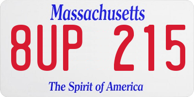 MA license plate 8UP215