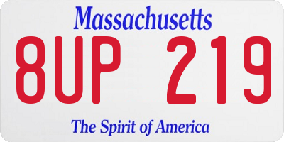 MA license plate 8UP219