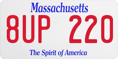 MA license plate 8UP220