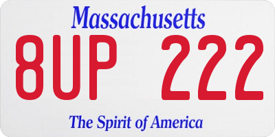 MA license plate 8UP222