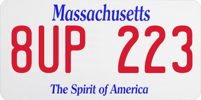 MA license plate 8UP223