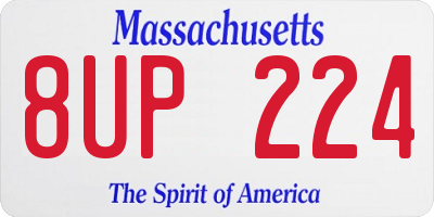 MA license plate 8UP224