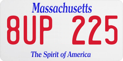 MA license plate 8UP225