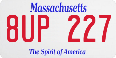 MA license plate 8UP227