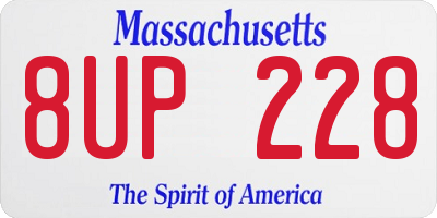 MA license plate 8UP228