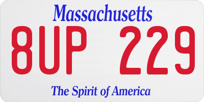 MA license plate 8UP229