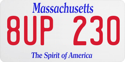 MA license plate 8UP230