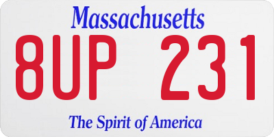 MA license plate 8UP231