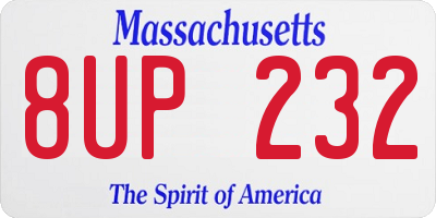 MA license plate 8UP232