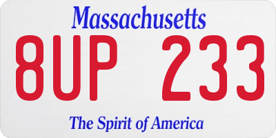 MA license plate 8UP233