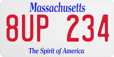 MA license plate 8UP234