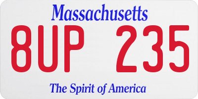 MA license plate 8UP235