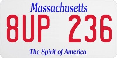 MA license plate 8UP236