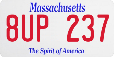 MA license plate 8UP237