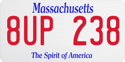 MA license plate 8UP238