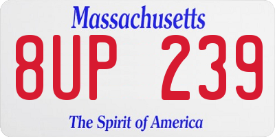 MA license plate 8UP239