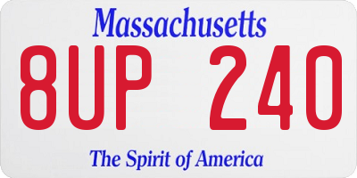 MA license plate 8UP240