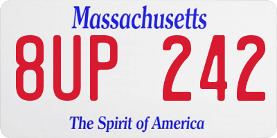 MA license plate 8UP242