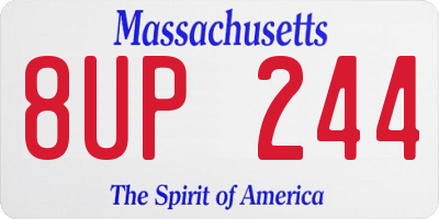 MA license plate 8UP244