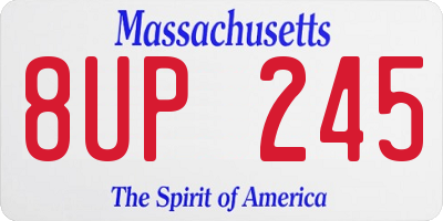 MA license plate 8UP245