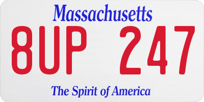 MA license plate 8UP247