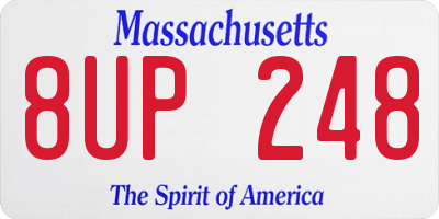 MA license plate 8UP248