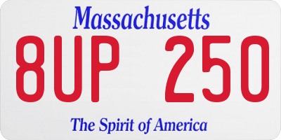 MA license plate 8UP250