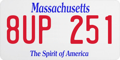 MA license plate 8UP251