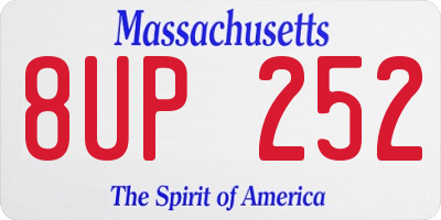 MA license plate 8UP252