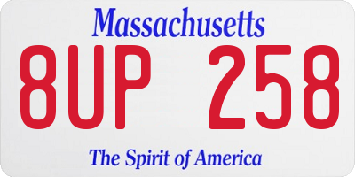 MA license plate 8UP258