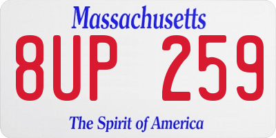 MA license plate 8UP259