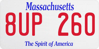 MA license plate 8UP260