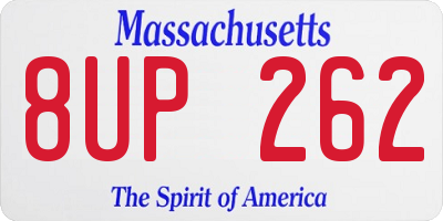 MA license plate 8UP262