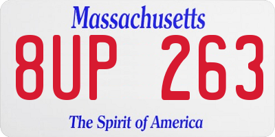 MA license plate 8UP263