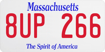 MA license plate 8UP266