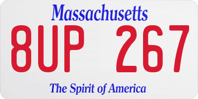 MA license plate 8UP267