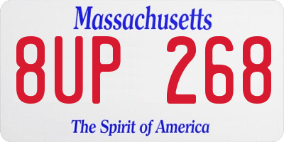 MA license plate 8UP268