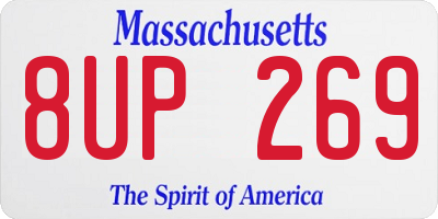 MA license plate 8UP269