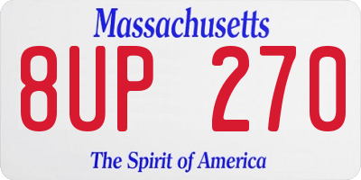 MA license plate 8UP270